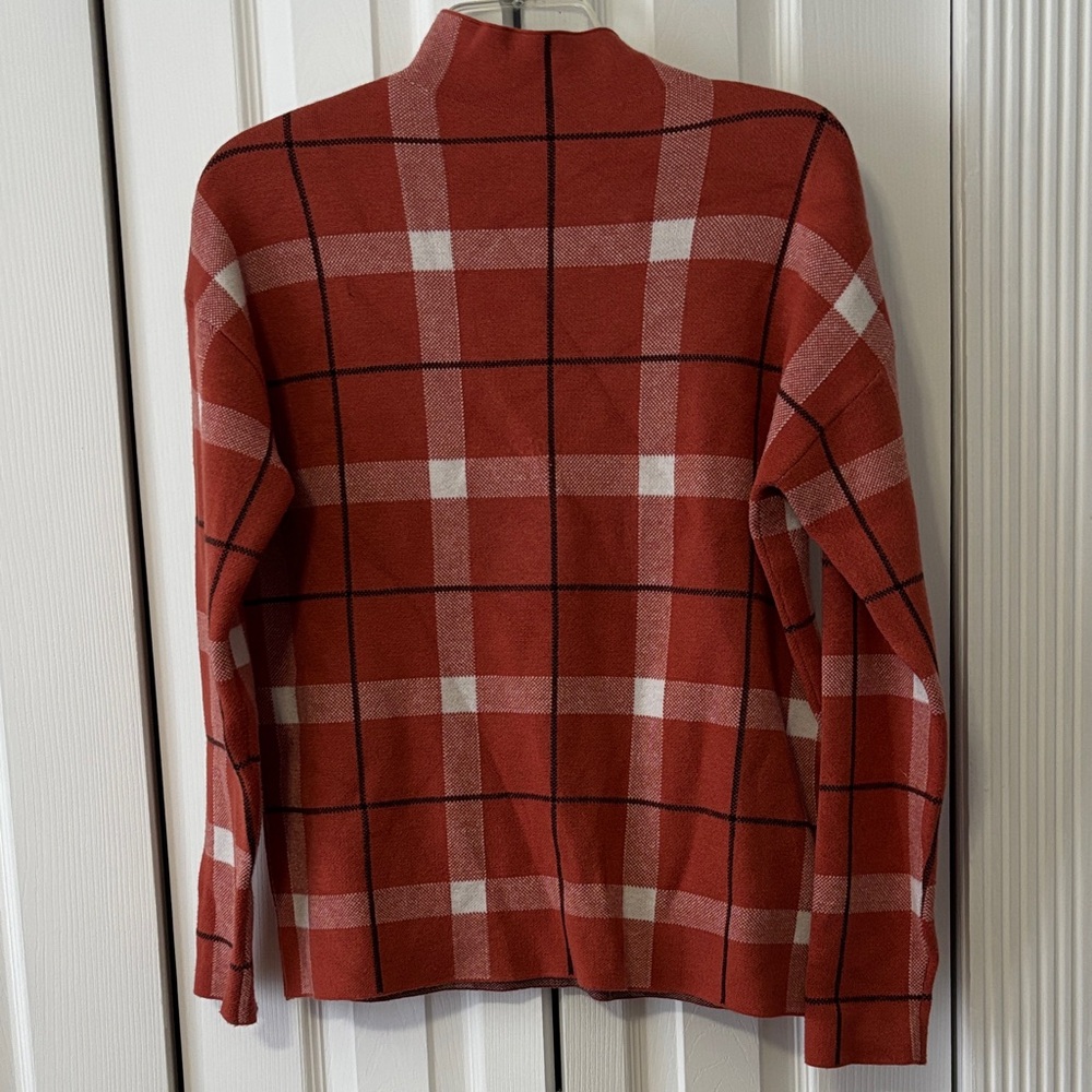 Jones New York Red and Black Knit Sweater
